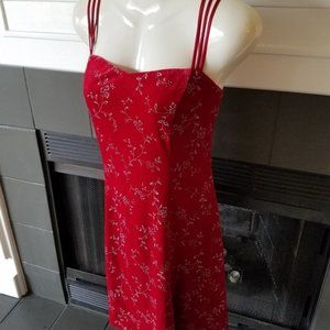 My Michelle Red Evening Gown with Glitter trim